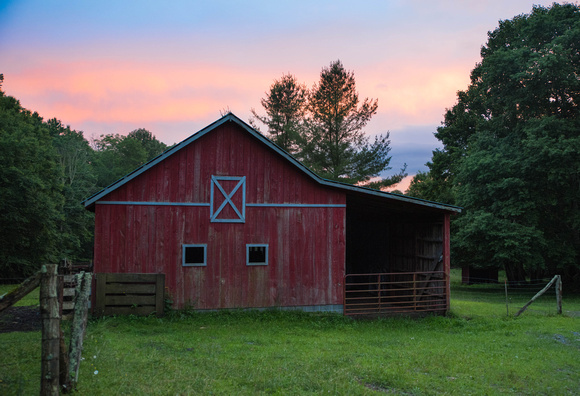 Ricky's barn at Sunset